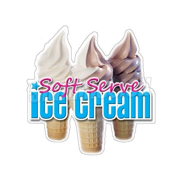 Safety Sign, 1.5 in Height, Vinyl, 48 in Length, Soft Ice Cream